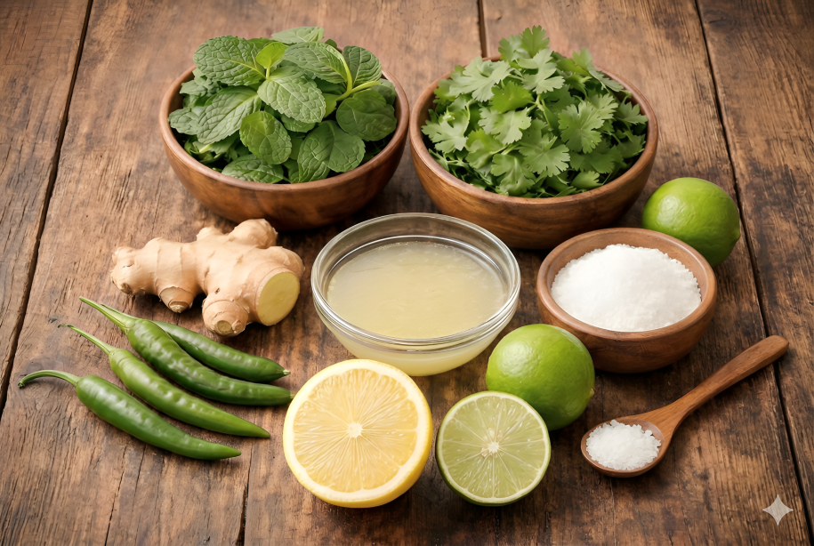 Ingredients Required for Traditional Pudina Chutney