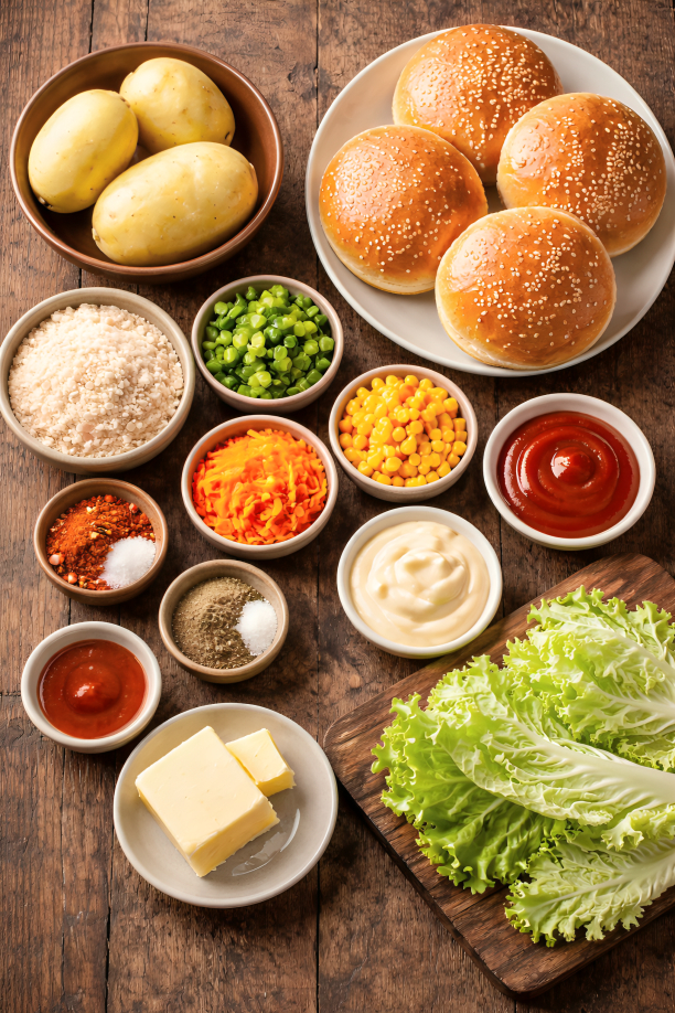 Ingredients for Aloo Veg Burger Recipe
