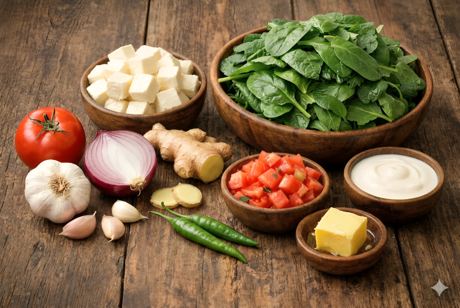 Ingredients for Authentic Palak Paneer