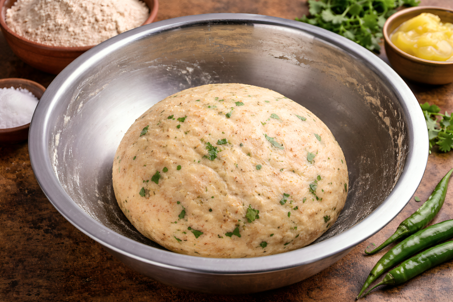 Prepare the dough for Paneer Veg Paratha