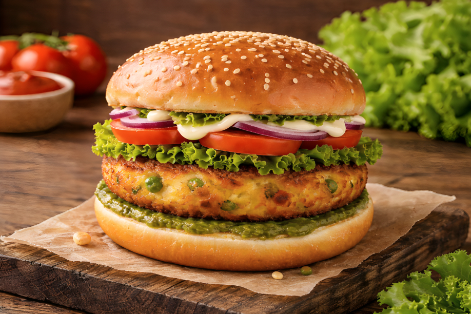 Aloo Veg Burger ready for serve