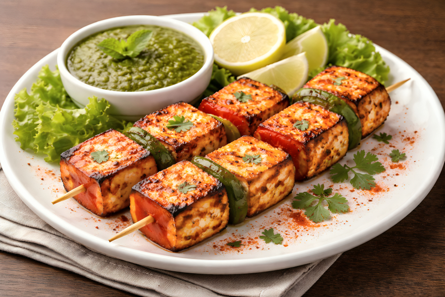 Serving Suggestions for homemade paneer tikka