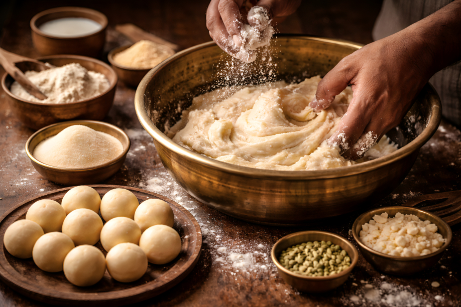 Make the dough for authentic gulab jamun